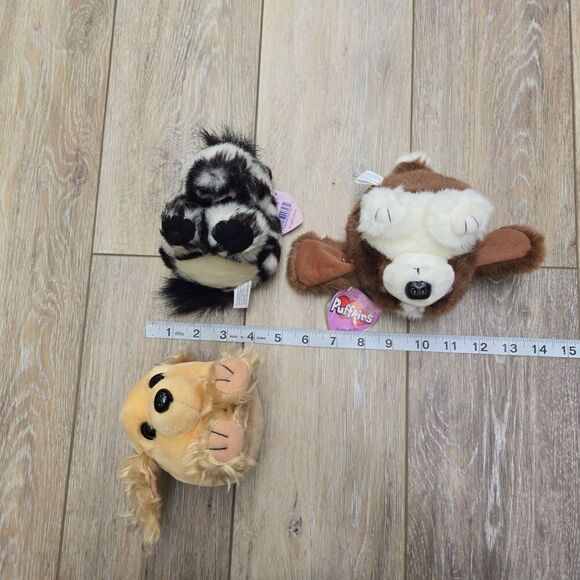 9 Puffkins Vintage plush stuffed animals dogs,deer, Kuala,  beaver, zebra, puffi - Picture 15 of 15